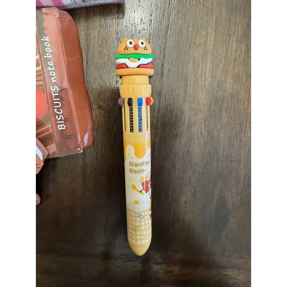 Scented Biscuit themed set with ice cream cone eraser and multicolor burger pen